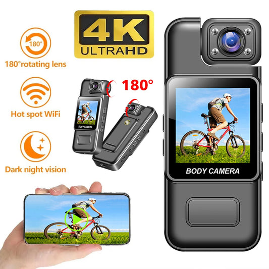 Minicámara Digital portátil 4K, 2K, 1080P, HD, WiFi, grabadora de vídeo corporal, visión nocturna infrarroja, videocámara de policía/bicicleta deportiva DV