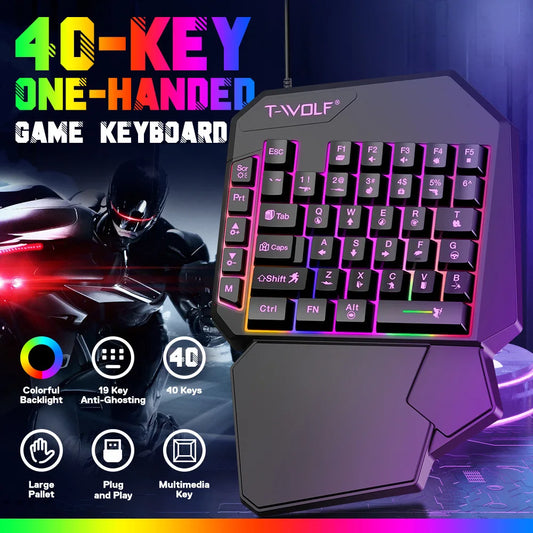 Kit Mobilador Gamer Kit Gaming Teclado Ratón Juegos Móviles Convertidor 5 en 1 Combo Kit Teclado de Una Mano Convertidor Controlador para Juegos Móviles TF900 Accesorios Gamer