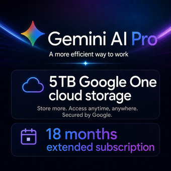 GOOGLE GEMINI PRO 18 MESES 1 USUARIO 1 TB DE ALAMACENAMIENTO