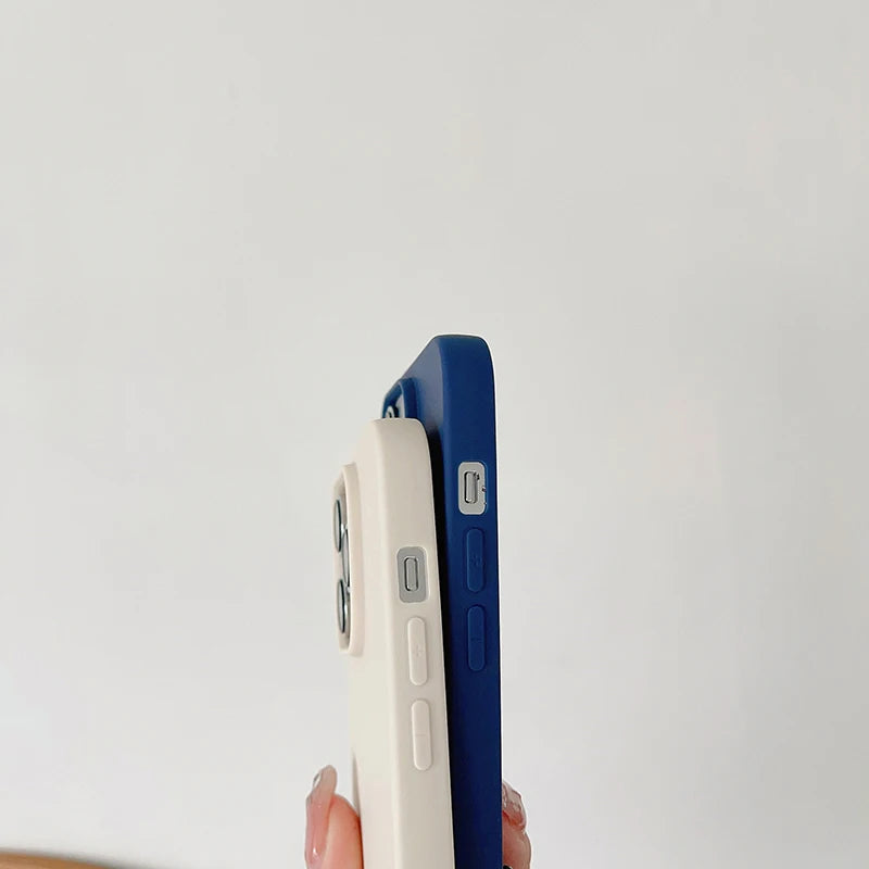 Funda blanda de silicona de Color caramelo de lujo para iPhone 16 15 14 13 12 11 Pro Max Plus Mini cubierta esmerilada mate carcasa ultrafina