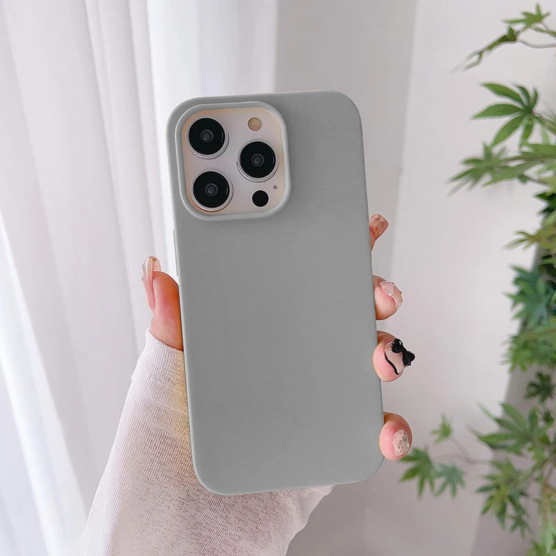Funda blanda de silicona de Color caramelo de lujo para iPhone 16 15 14 13 12 11 Pro Max Plus Mini cubierta esmerilada mate carcasa ultrafina
