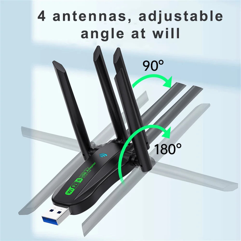 Adaptador USB WiFi AX900 WiFi6 Bluetooth 5,4 banda Dual 2,4G + 5,8 Ghz 4 antenas Dongle USB receptor de tarjeta inalámbrica para PC/portátil