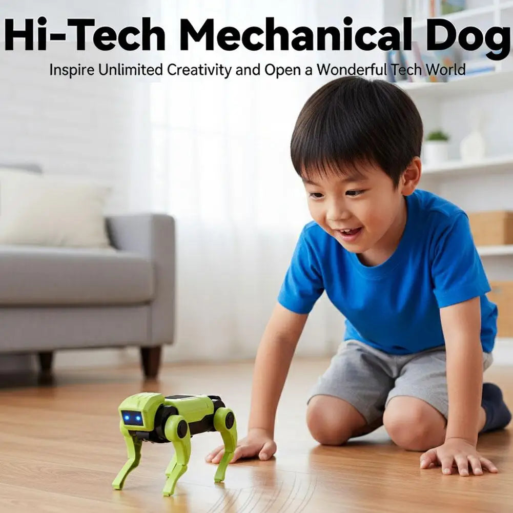 Juguete mecánico para perros, montaje DIY para niños, Robot biónico eléctrico, enseñanza de ciencia, juguete pequeño para niños, regalo