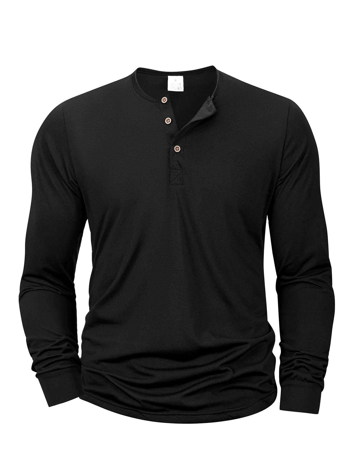 Nuevas camisetas Henley para hombre, camisetas básicas informales de manga larga con cuello de banda, Jersey suave y cómodo, camisetas para hombre