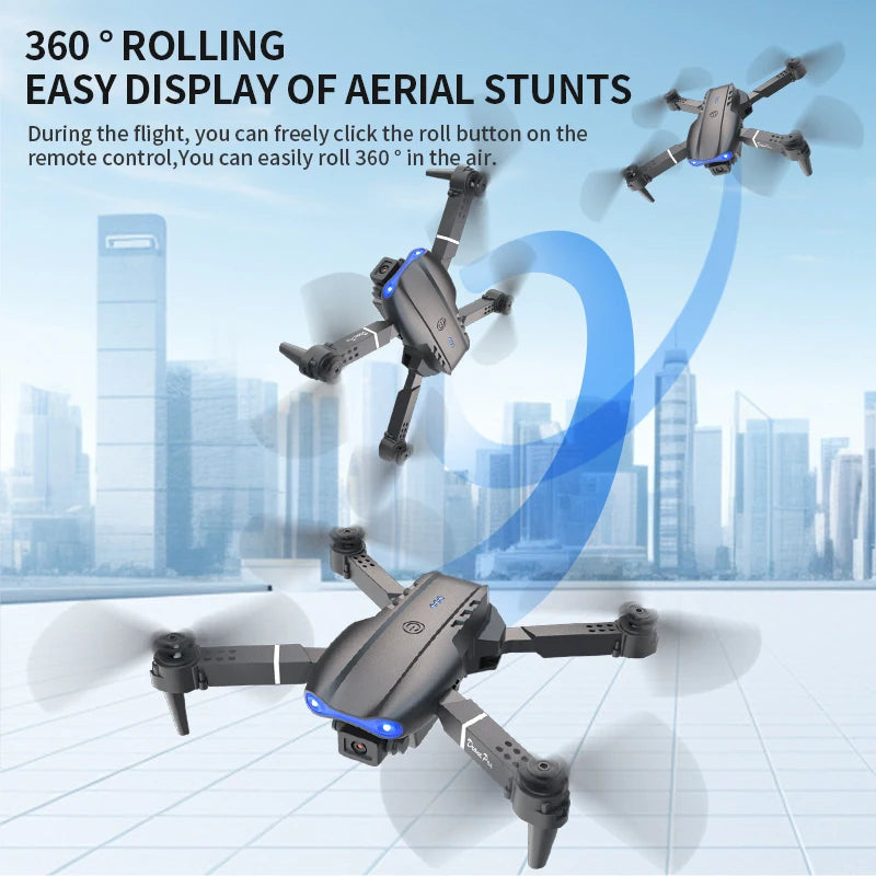 Dron E99 PRO con Pantalla de Control, Dron Aéreo de Alta Definición con Cámara Dual, Aeronave de Control Remoto, Quadcopter Plegable, Regalo para Niños