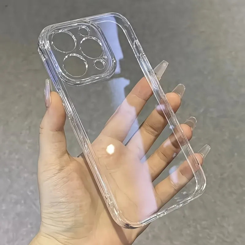 3 Fundas Ultrafinas Transparentes para iPhone 11 12 13 14 15 16 17 Air Pro Max Plus 7 8 X Xr Xs 16E 17E, Carcasa Trasera de Silicona Suave