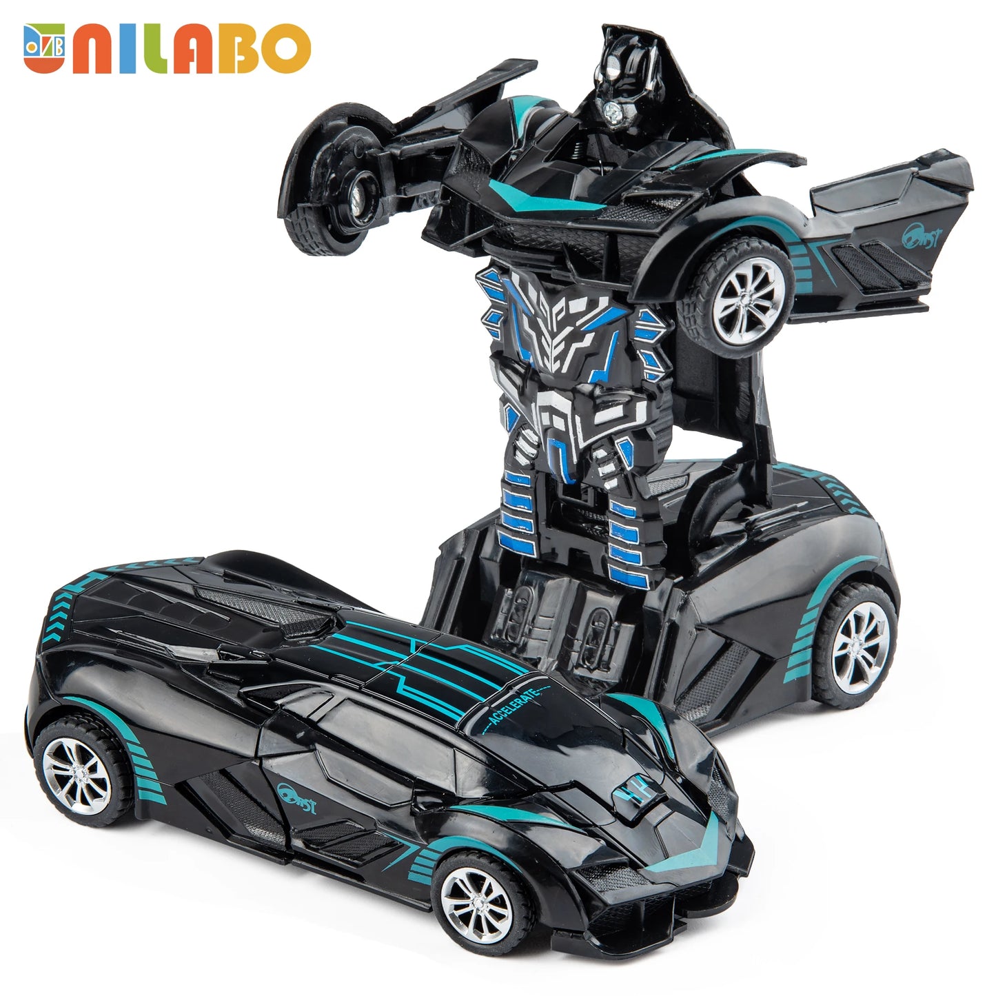Juguetes de coche deportivo robot transformable, sin baterías, regalo educativo para niños, vehículo modelo colorido para aprender a jugar
