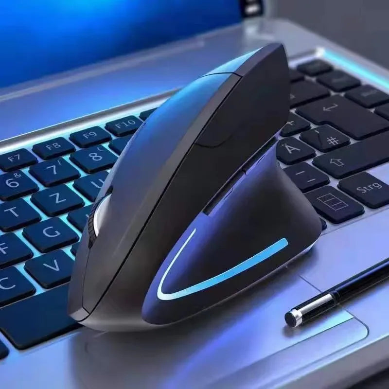 Ratón Vertical Ergonómico Inalámbrico de 2.4GHz HOMEFISH, Ratón Óptico con 3 DPI Ajustables 800/1200/1600 y 6 Botones para Computadora Portátil y PC