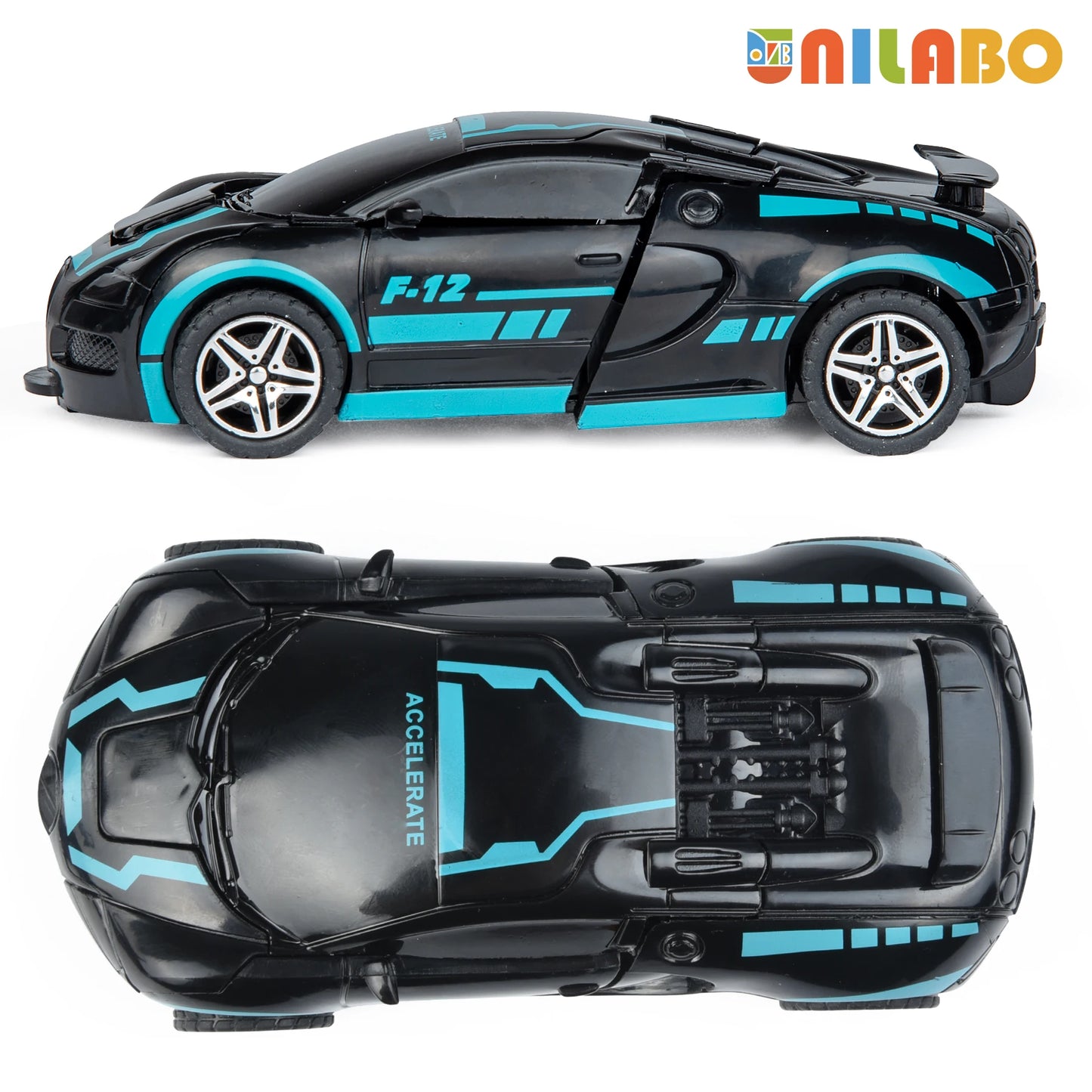 Juguetes de coche deportivo robot transformable, sin baterías, regalo educativo para niños, vehículo modelo colorido para aprender a jugar
