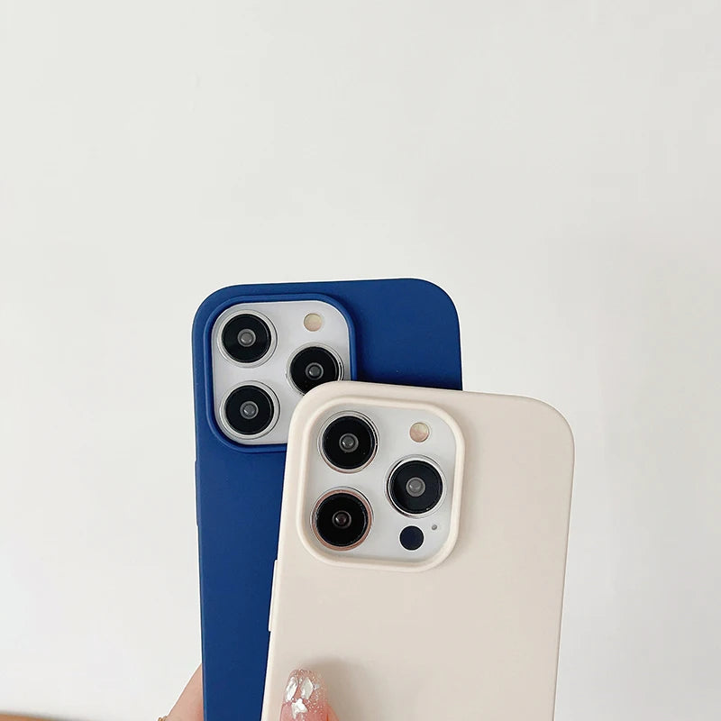 Funda blanda de silicona de Color caramelo de lujo para iPhone 16 15 14 13 12 11 Pro Max Plus Mini cubierta esmerilada mate carcasa ultrafina