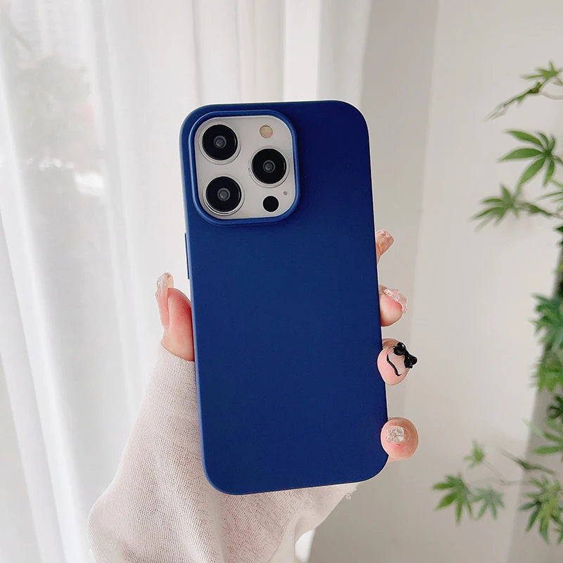 Funda blanda de silicona de Color caramelo de lujo para iPhone 16 15 14 13 12 11 Pro Max Plus Mini cubierta esmerilada mate carcasa ultrafina
