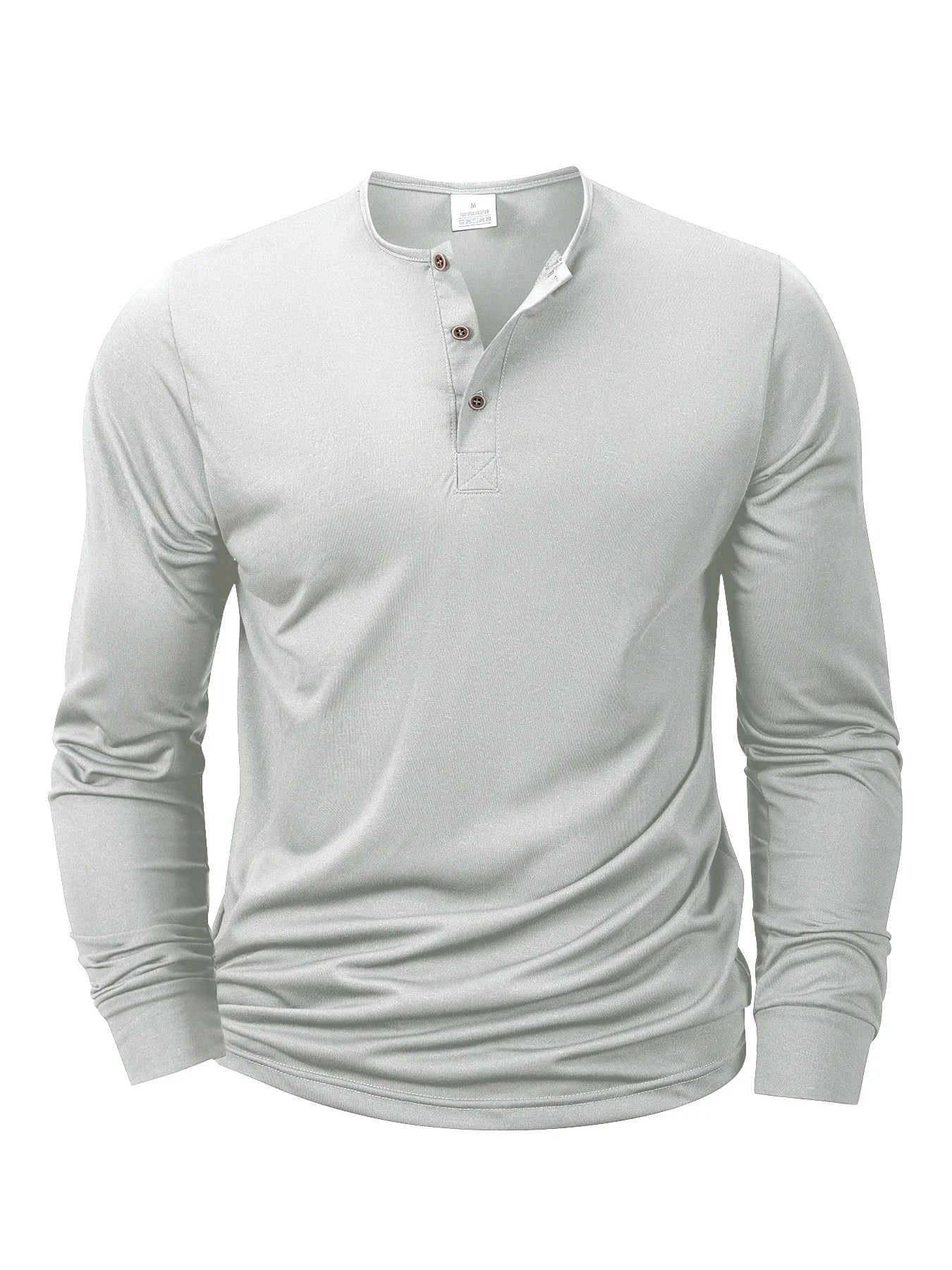 Nuevas camisetas Henley para hombre, camisetas básicas informales de manga larga con cuello de banda, Jersey suave y cómodo, camisetas para hombre