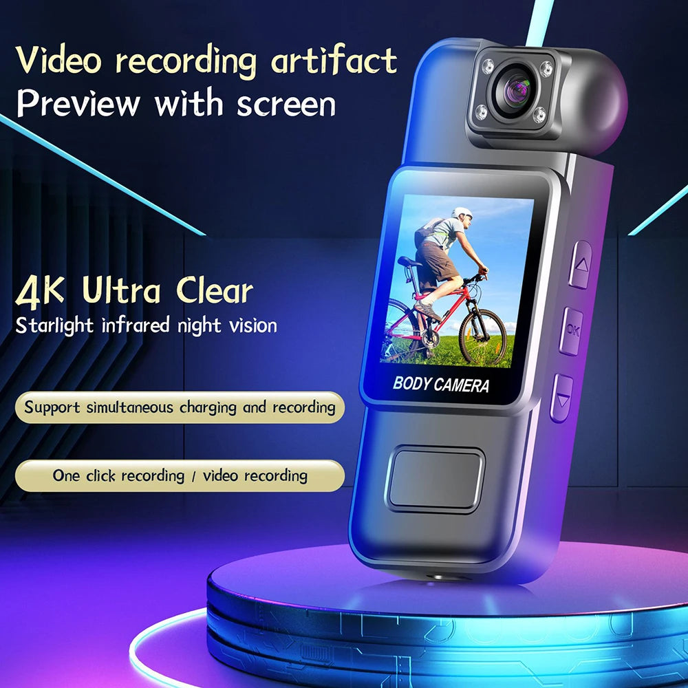 Minicámara Digital portátil 4K, 2K, 1080P, HD, WiFi, grabadora de vídeo corporal, visión nocturna infrarroja, videocámara de policía/bicicleta deportiva DV