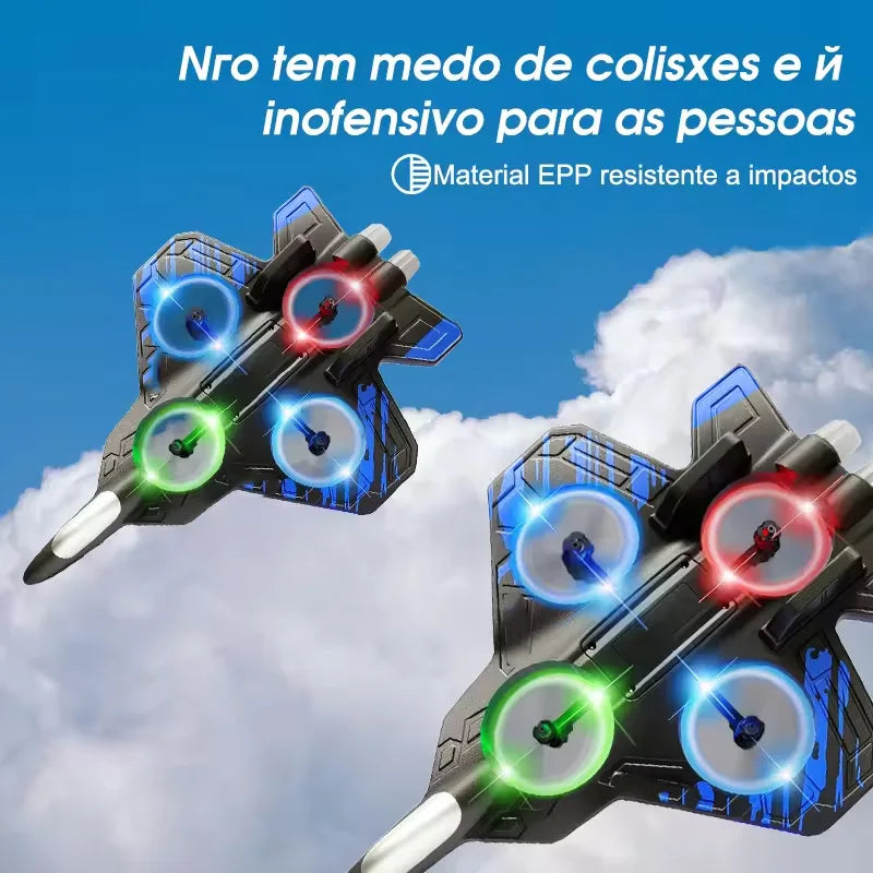 Helicóptero de Control Remoto para Niños, Avión de Juguete RC, Jet de Acrobacias 2.4G, Avión de Espuma con Luces