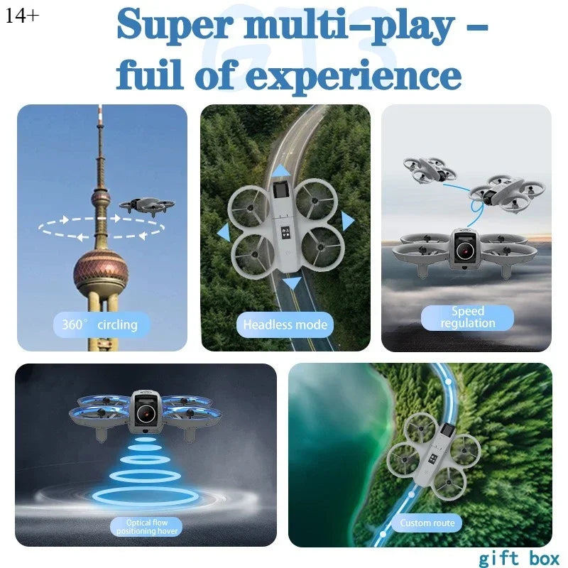 Avión de Juguete con Control Remoto, Nuevo Mini Dron GT3, Fotografía Aérea, Cámara Dual, Ajuste Electrónico, Evitación de Obstáculos
