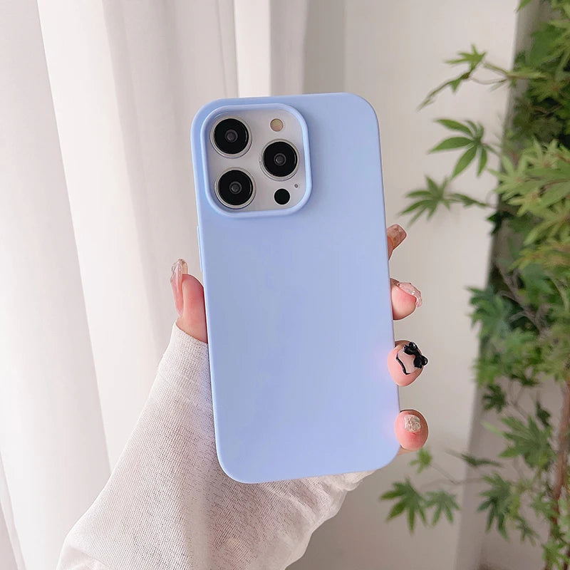 Funda blanda de silicona de Color caramelo de lujo para iPhone 16 15 14 13 12 11 Pro Max Plus Mini cubierta esmerilada mate carcasa ultrafina