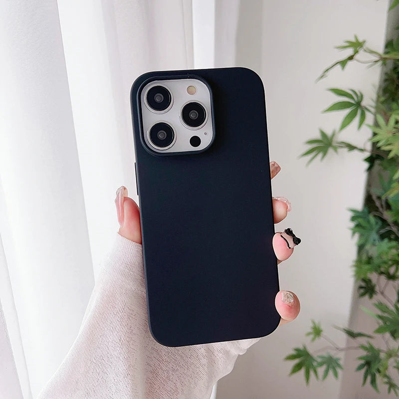 Funda blanda de silicona de Color caramelo de lujo para iPhone 16 15 14 13 12 11 Pro Max Plus Mini cubierta esmerilada mate carcasa ultrafina