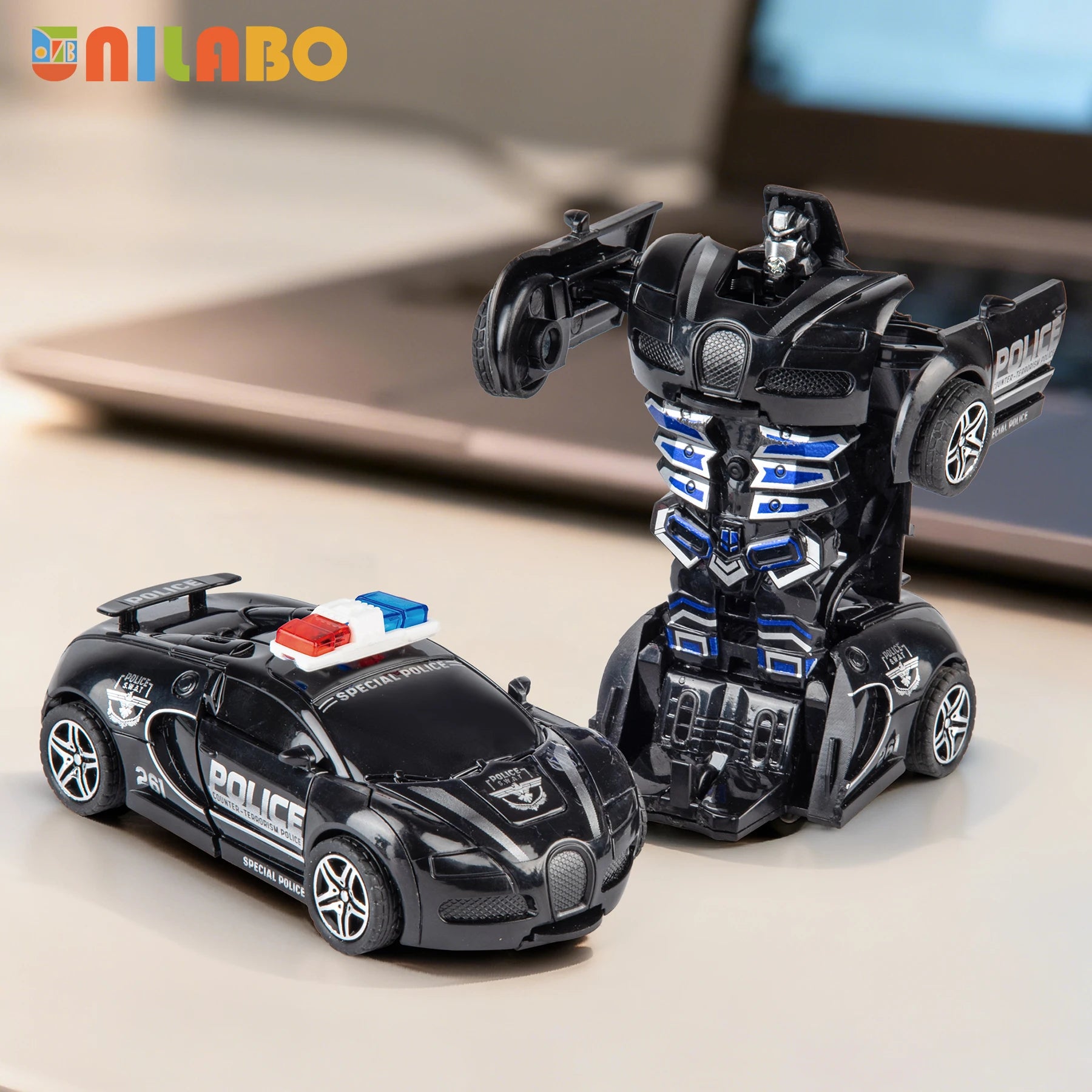 Juguetes de coche deportivo robot transformable, sin baterías, regalo educativo para niños, vehículo modelo colorido para aprender a jugar