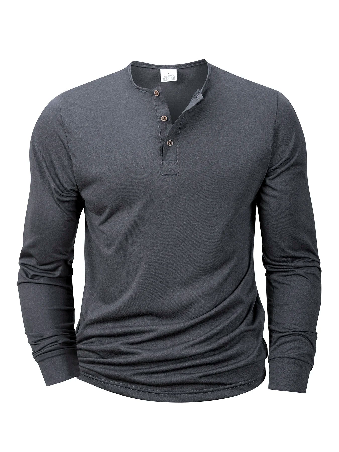 Nuevas camisetas Henley para hombre, camisetas básicas informales de manga larga con cuello de banda, Jersey suave y cómodo, camisetas para hombre