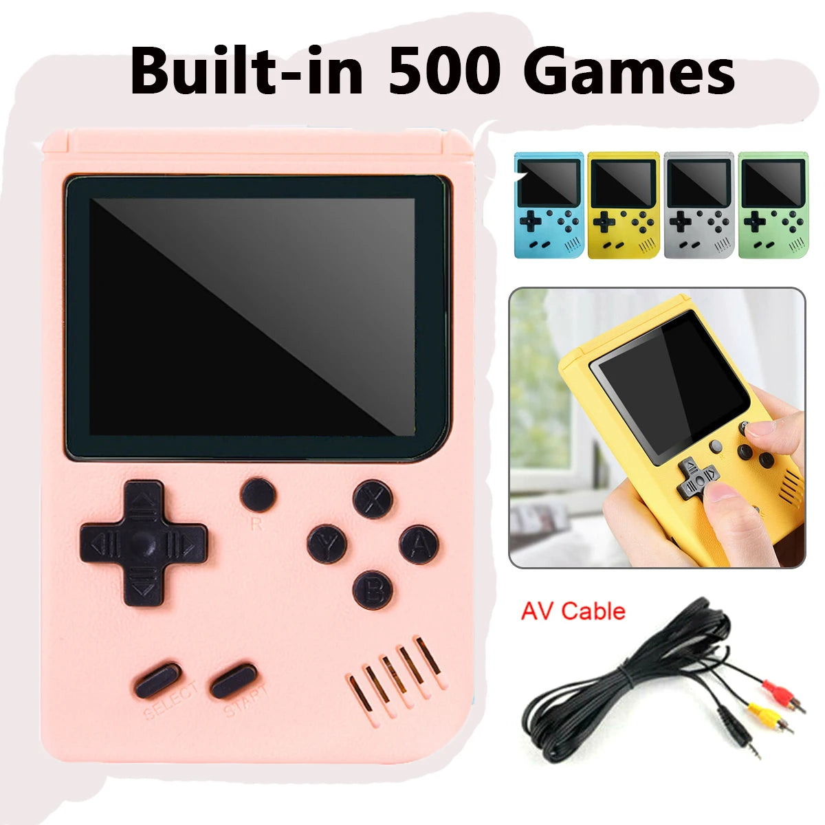 Consola de juegos arcade retro, emulador de Game boy, reproductor de juegos portátil, más de 500 juegos clásicos integrados, 5 pulgadas