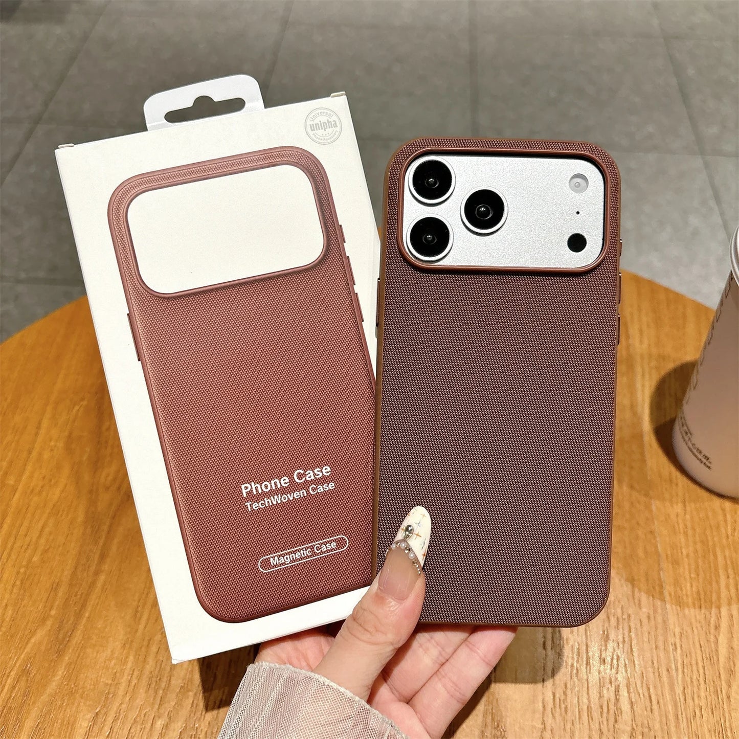 Funda Magnética Original TechWoven para iPhone 17 Air 16 15 14 Plus 13 12 11 Pro Max, Carcasa Trasera Antigolpes con Tecnología MagSafe