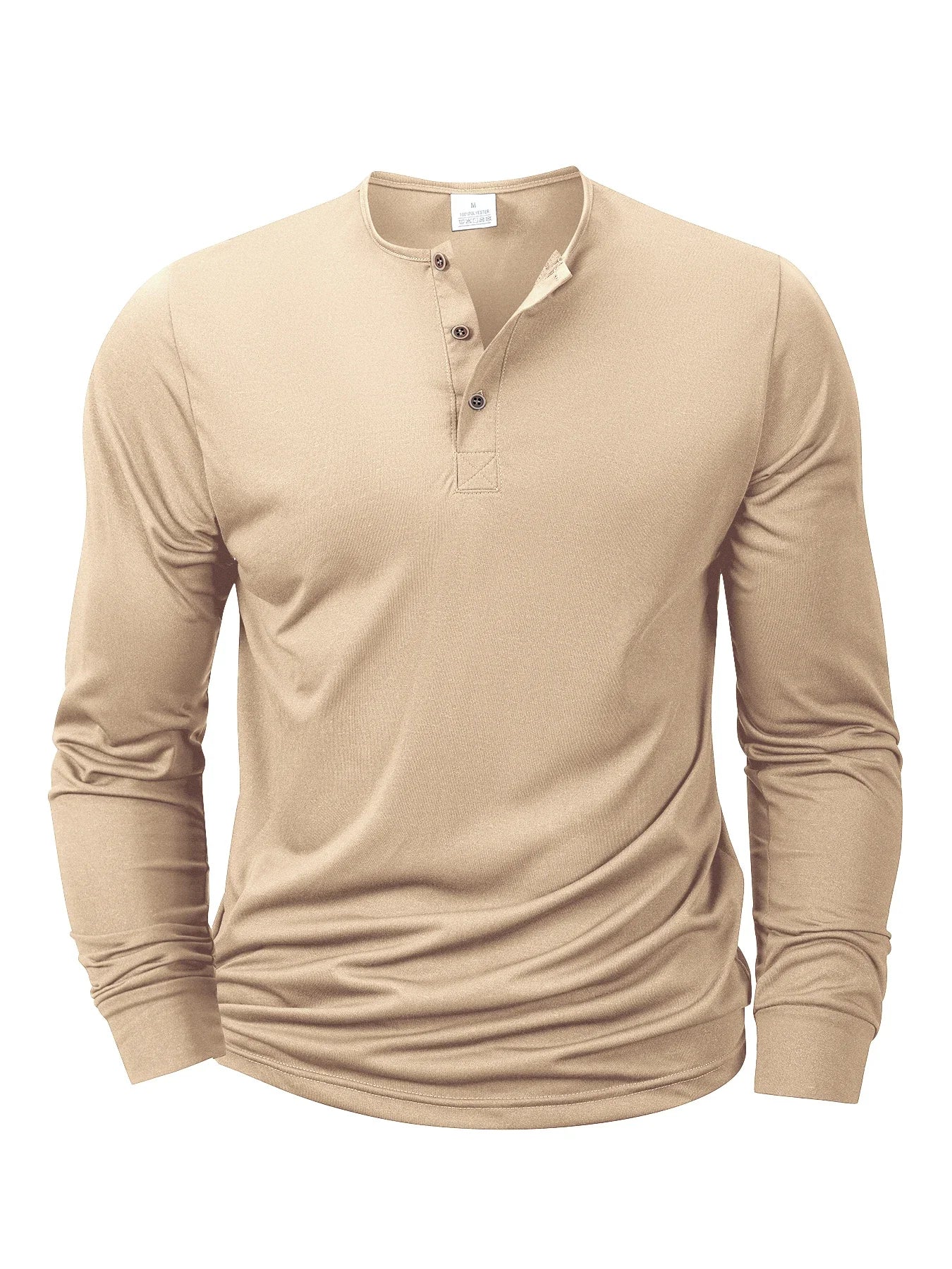 Nuevas camisetas Henley para hombre, camisetas básicas informales de manga larga con cuello de banda, Jersey suave y cómodo, camisetas para hombre