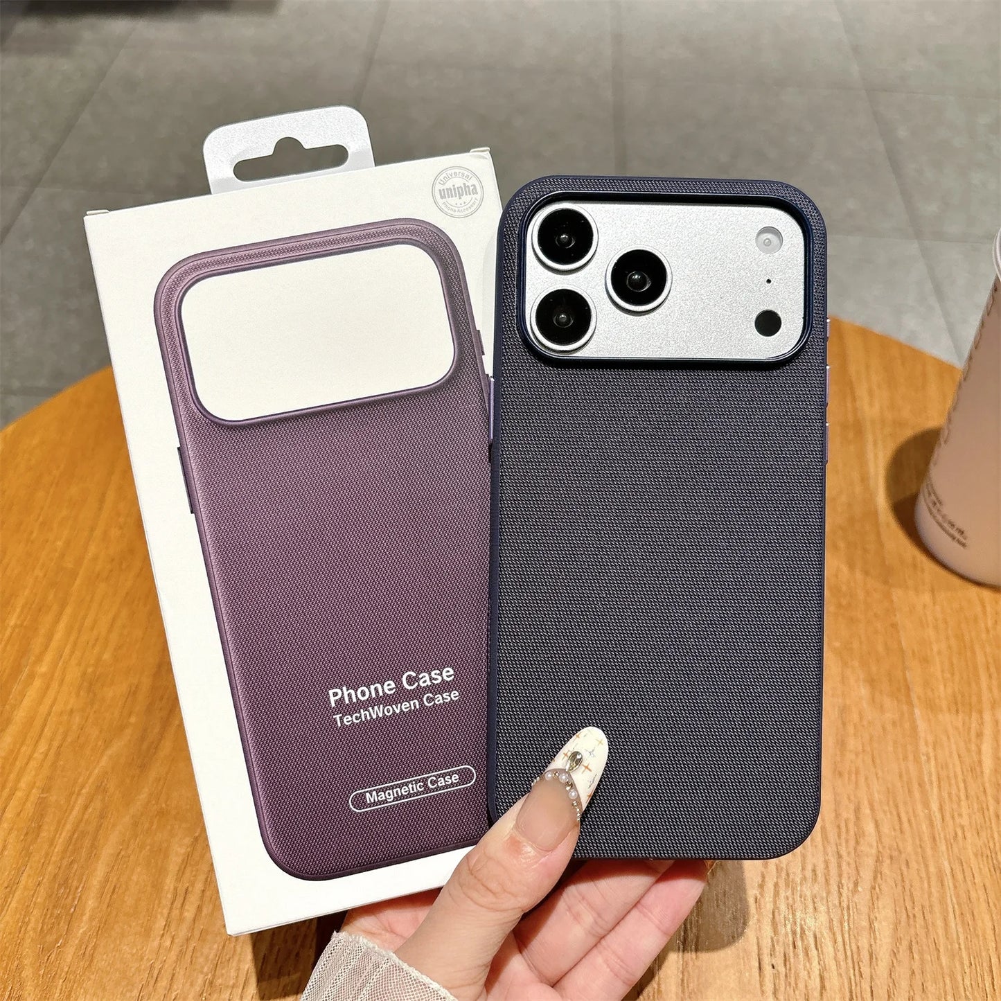 Funda Magnética Original TechWoven para iPhone 17 Air 16 15 14 Plus 13 12 11 Pro Max, Carcasa Trasera Antigolpes con Tecnología MagSafe