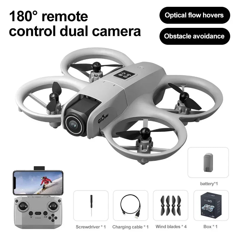 Avión de Juguete con Control Remoto, Nuevo Mini Dron GT3, Fotografía Aérea, Cámara Dual, Ajuste Electrónico, Evitación de Obstáculos