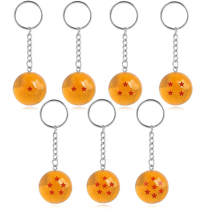 Llaveros de la Serie Dragon Ball de Bandai, Accesorios de Colección, Bolas de Dragón de 1 a 7 Estrellas, Llavero de Cosplay, Colgante para Llaves de Coche, Juguetes, Regalo