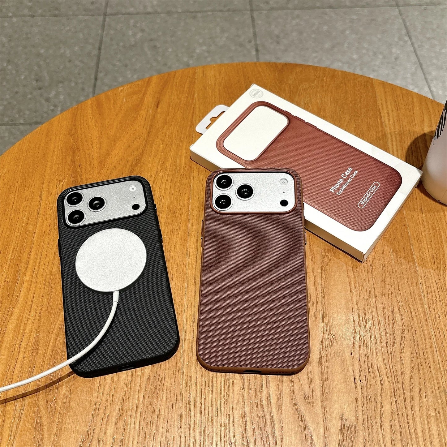 Funda Magnética Original TechWoven para iPhone 17 Air 16 15 14 Plus 13 12 11 Pro Max, Carcasa Trasera Antigolpes con Tecnología MagSafe