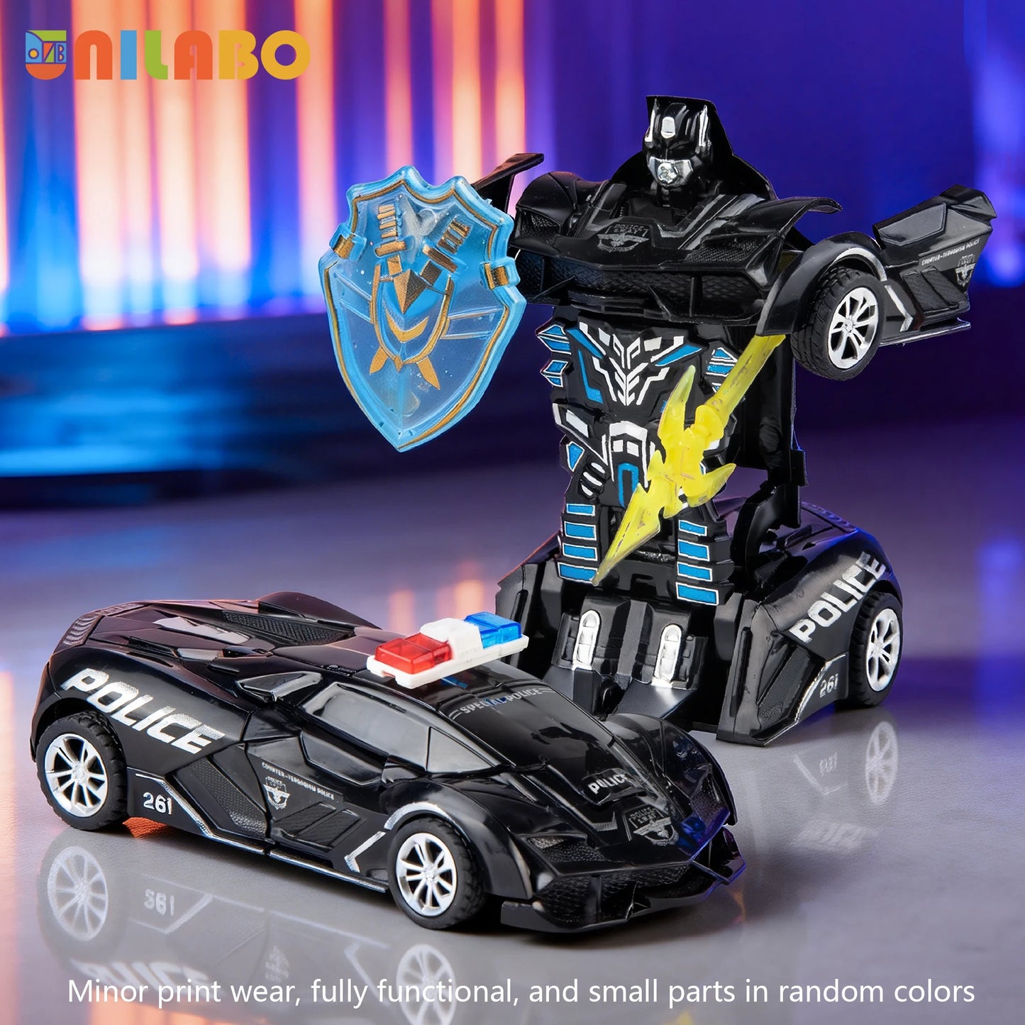 Juguetes de coche deportivo robot transformable, sin baterías, regalo educativo para niños, vehículo modelo colorido para aprender a jugar
