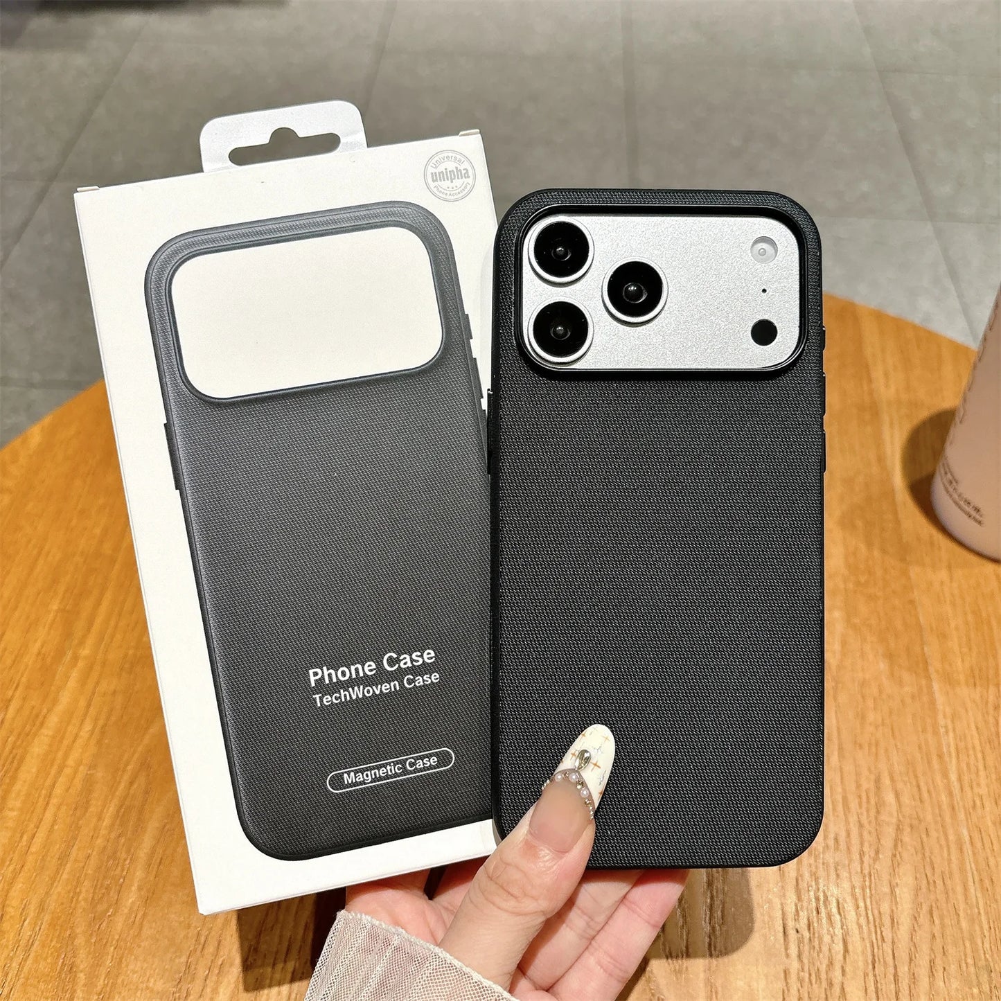 Funda Magnética Original TechWoven para iPhone 17 Air 16 15 14 Plus 13 12 11 Pro Max, Carcasa Trasera Antigolpes con Tecnología MagSafe