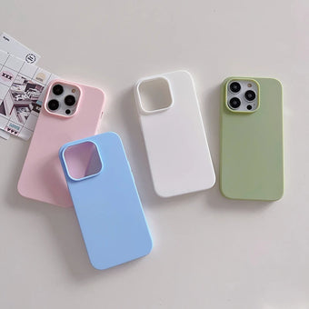 Funda blanda de silicona de Color caramelo de lujo para iPhone 16 15 14 13 12 11 Pro Max Plus Mini cubierta esmerilada mate carcasa ultrafina