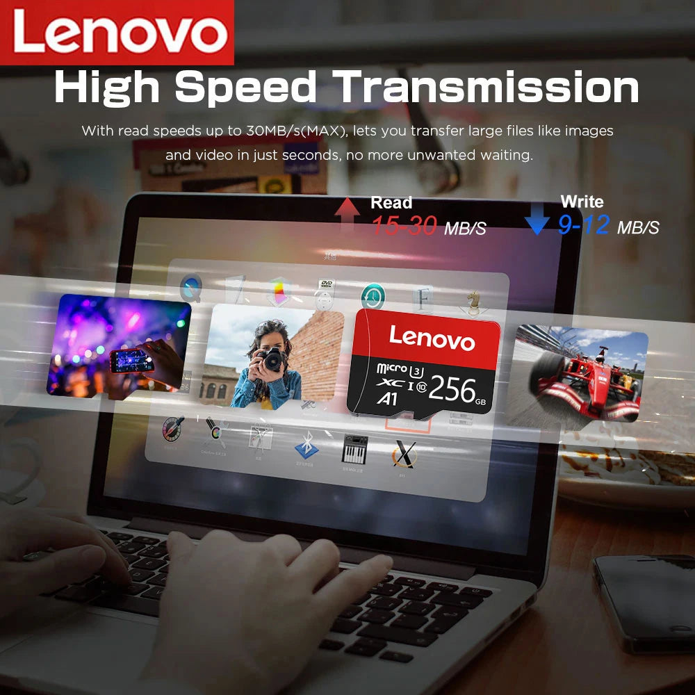 Tarjeta de memoria Lenovo de alta velocidad, 1TB, 512GB, tarjeta Micro SD, 256GB, Clase 10, tarjeta Flash TF para teléfono, tableta, UAV, nueva