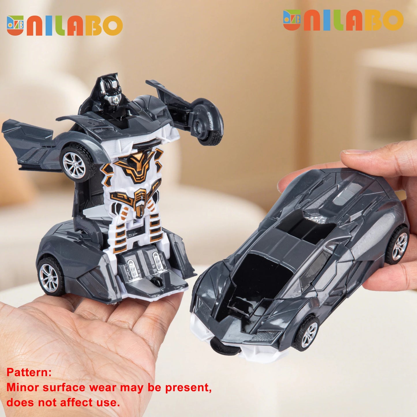 Juguetes de coche deportivo robot transformable, sin baterías, regalo educativo para niños, vehículo modelo colorido para aprender a jugar