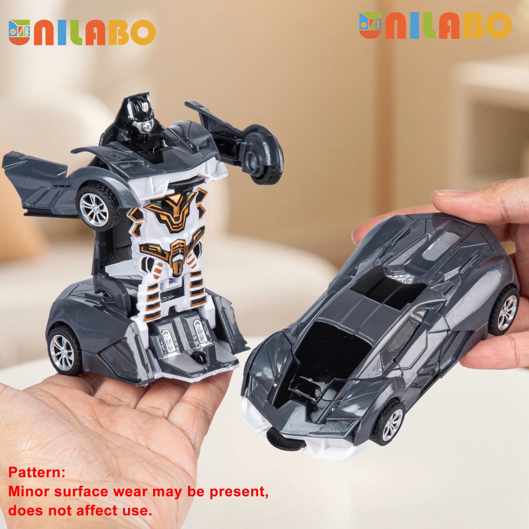Juguetes de coche deportivo robot transformable, sin baterías, regalo educativo para niños, vehículo modelo colorido para aprender a jugar
