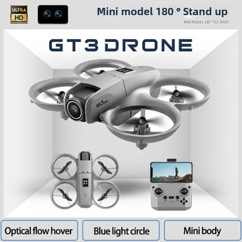 Avión de Juguete con Control Remoto, Nuevo Mini Dron GT3, Fotografía Aérea, Cámara Dual, Ajuste Electrónico, Evitación de Obstáculos