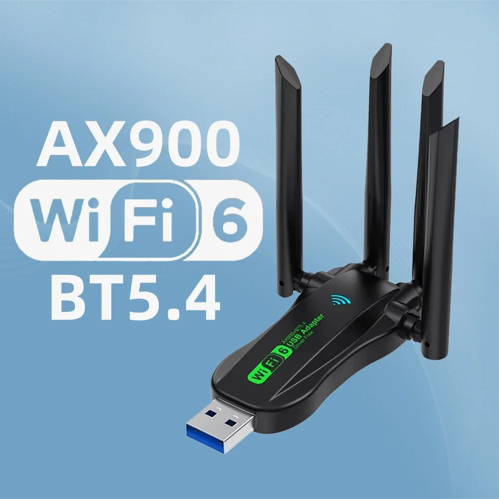 Adaptador USB WiFi AX900 WiFi6 Bluetooth 5,4 banda Dual 2,4G + 5,8 Ghz 4 antenas Dongle USB receptor de tarjeta inalámbrica para PC/portátil