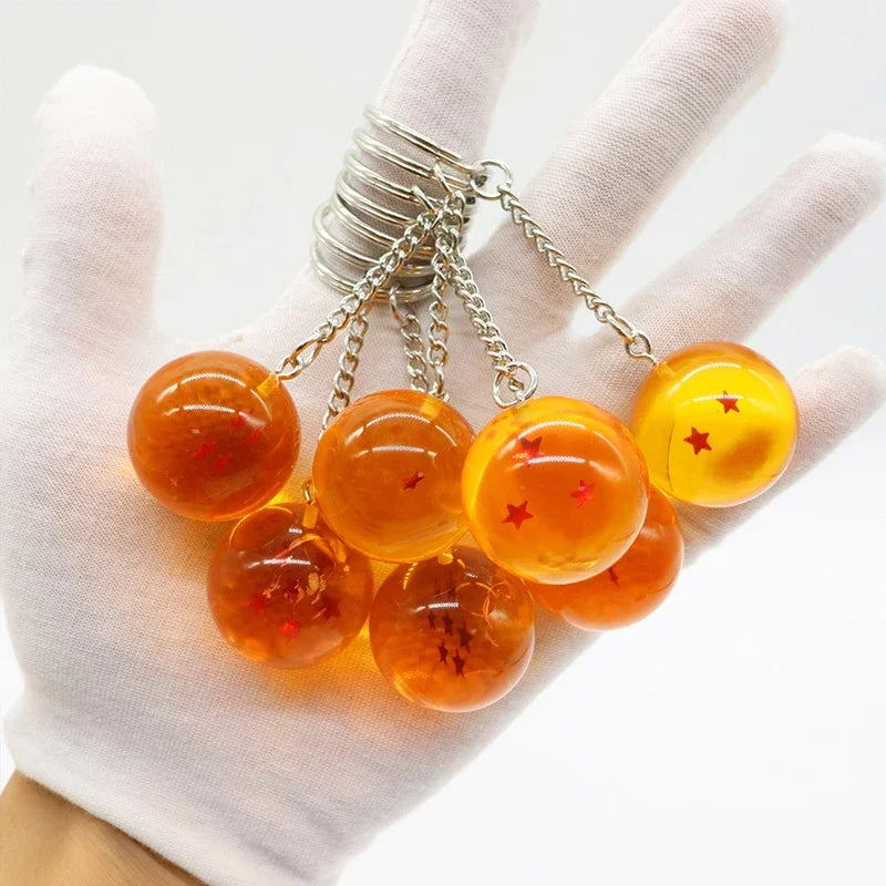 Llaveros de la Serie Dragon Ball de Bandai, Accesorios de Colección, Bolas de Dragón de 1 a 7 Estrellas, Llavero de Cosplay, Colgante para Llaves de Coche, Juguetes, Regalo