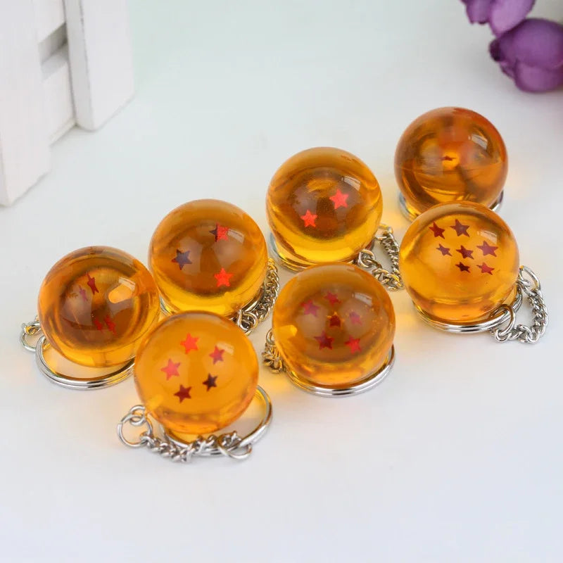 Llaveros de la Serie Dragon Ball de Bandai, Accesorios de Colección, Bolas de Dragón de 1 a 7 Estrellas, Llavero de Cosplay, Colgante para Llaves de Coche, Juguetes, Regalo