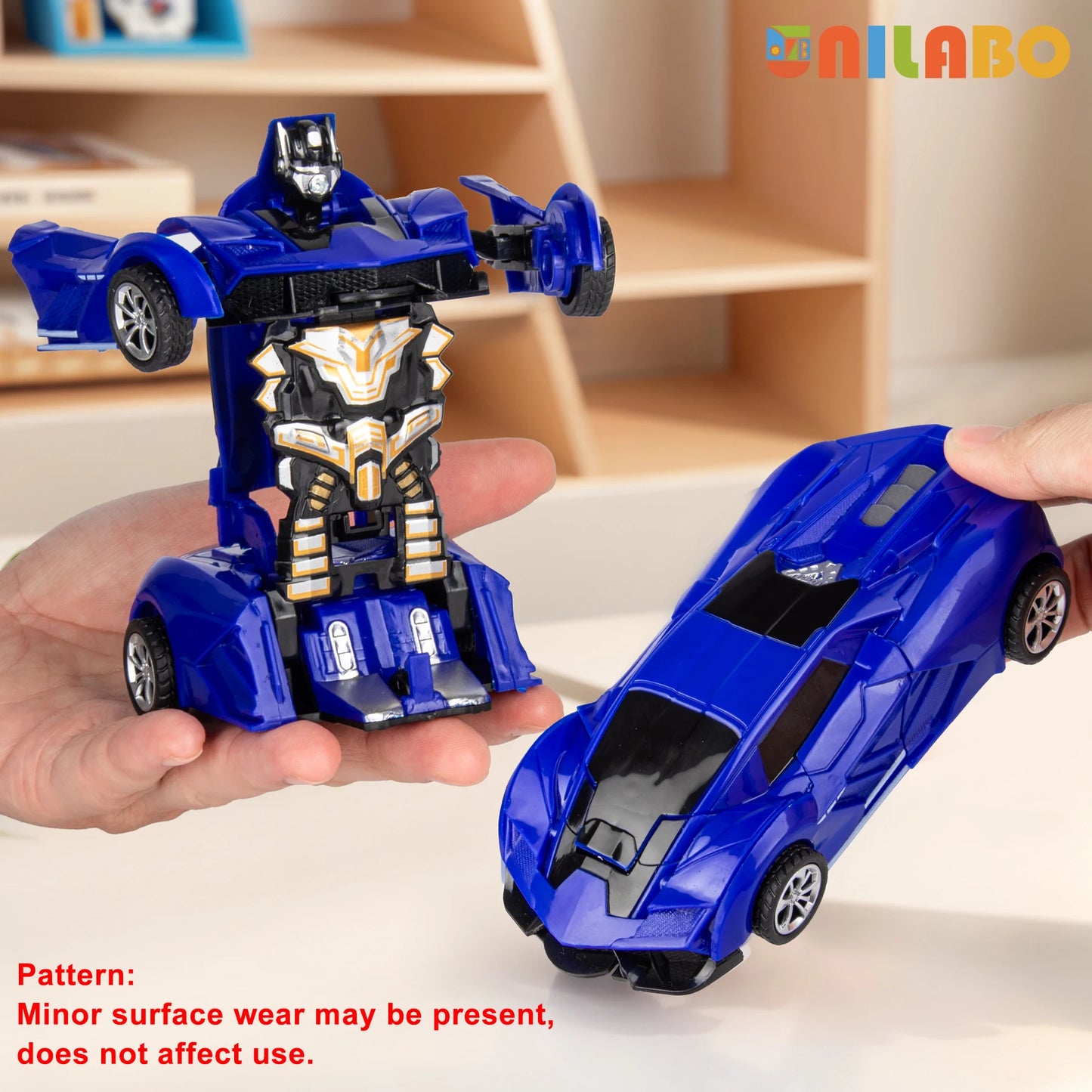 Juguetes de coche deportivo robot transformable, sin baterías, regalo educativo para niños, vehículo modelo colorido para aprender a jugar