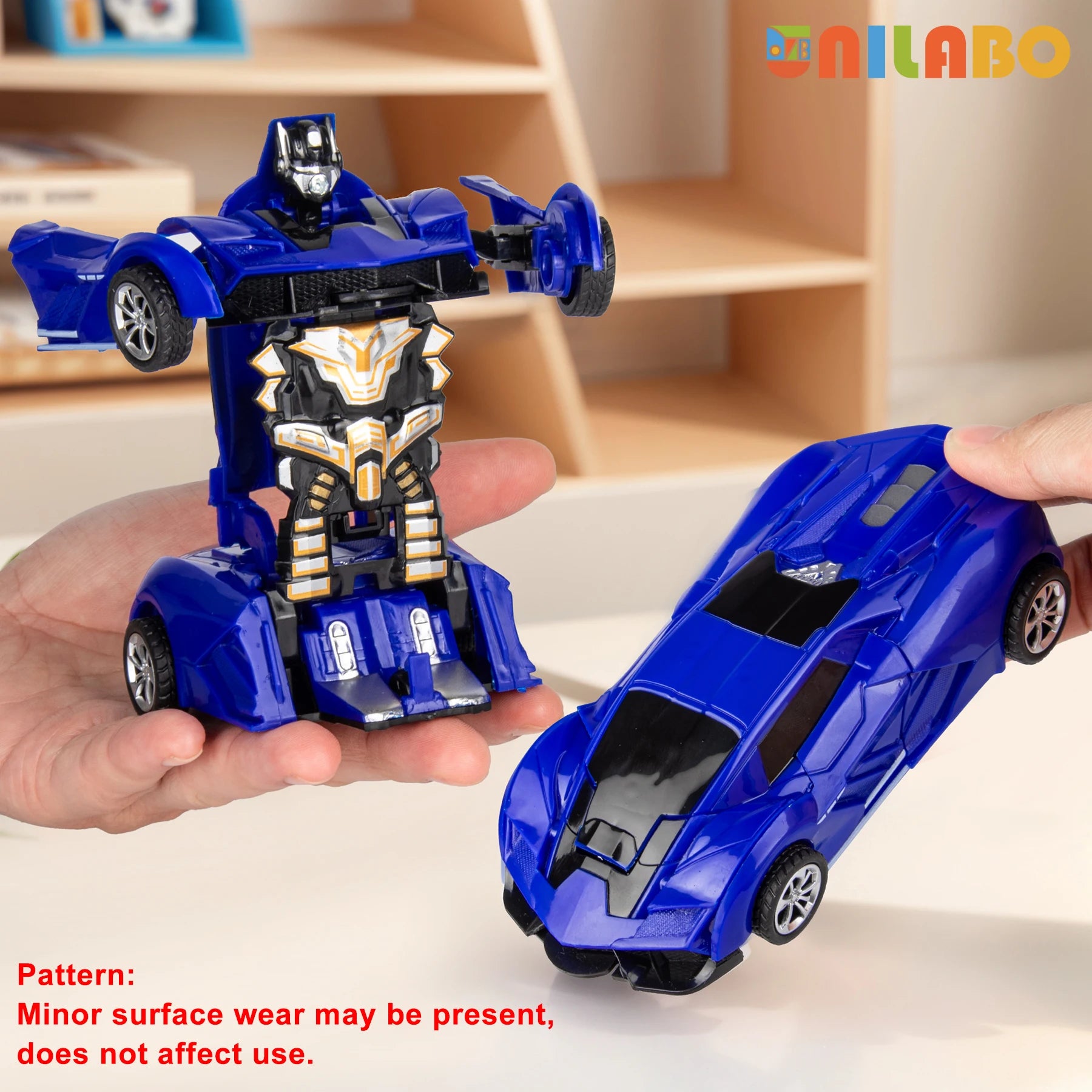Juguetes de coche deportivo robot transformable, sin baterías, regalo educativo para niños, vehículo modelo colorido para aprender a jugar