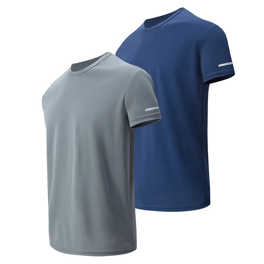 4/1 Uds. Verano hombres Color sólido Joker de secado rápido de manga corta suelta de talla grande deportes correr jugando camisa masculina de mediana edad