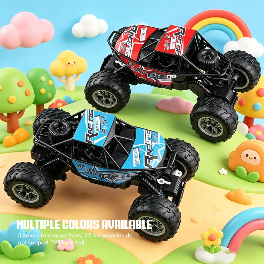 Coche de Control Remoto de 4 Direcciones con Luces, Neumáticos de Goma Antideslizantes, Modelo de Coche de Juguete Todoterreno para Niños y Niñas