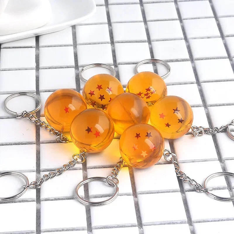 Llaveros de la Serie Dragon Ball de Bandai, Accesorios de Colección, Bolas de Dragón de 1 a 7 Estrellas, Llavero de Cosplay, Colgante para Llaves de Coche, Juguetes, Regalo