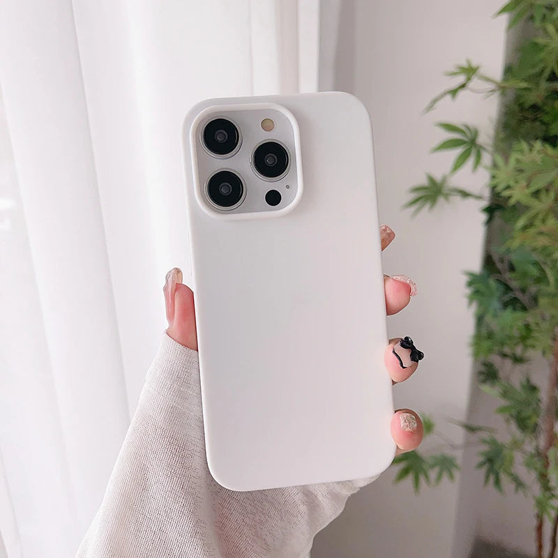 Funda blanda de silicona de Color caramelo de lujo para iPhone 16 15 14 13 12 11 Pro Max Plus Mini cubierta esmerilada mate carcasa ultrafina