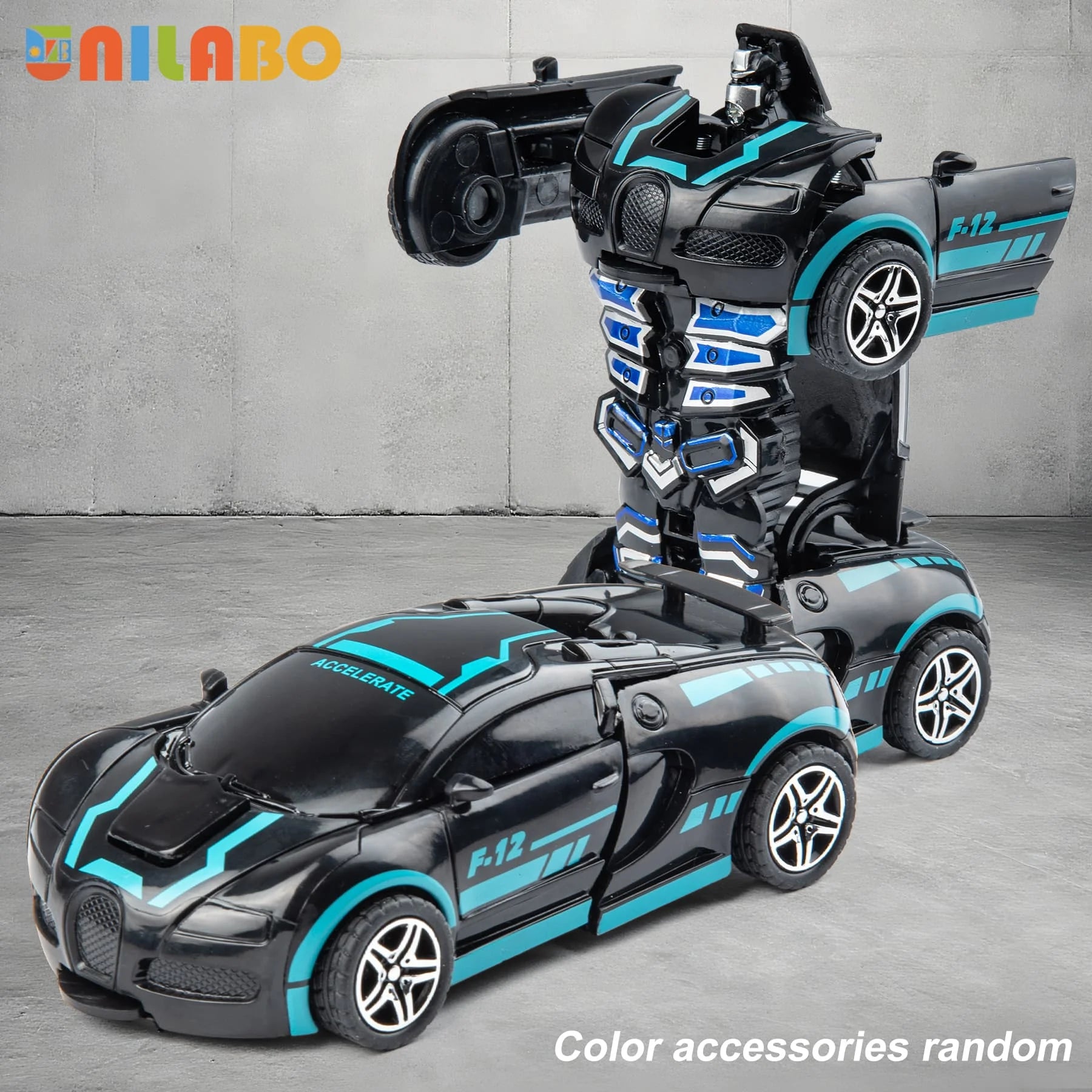 Juguetes de coche deportivo robot transformable, sin baterías, regalo educativo para niños, vehículo modelo colorido para aprender a jugar