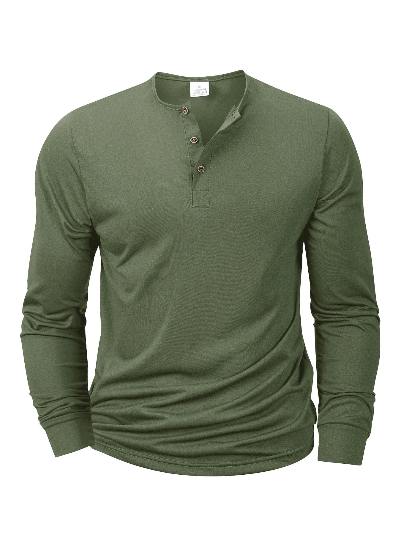 Nuevas camisetas Henley para hombre, camisetas básicas informales de manga larga con cuello de banda, Jersey suave y cómodo, camisetas para hombre