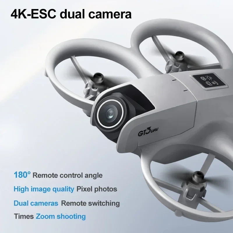 Avión de Juguete con Control Remoto, Nuevo Mini Dron GT3, Fotografía Aérea, Cámara Dual, Ajuste Electrónico, Evitación de Obstáculos
