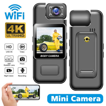 Minicámara Digital portátil 4K, 2K, 1080P, HD, WiFi, grabadora de vídeo corporal, visión nocturna infrarroja, videocámara de policía/bicicleta deportiva DV